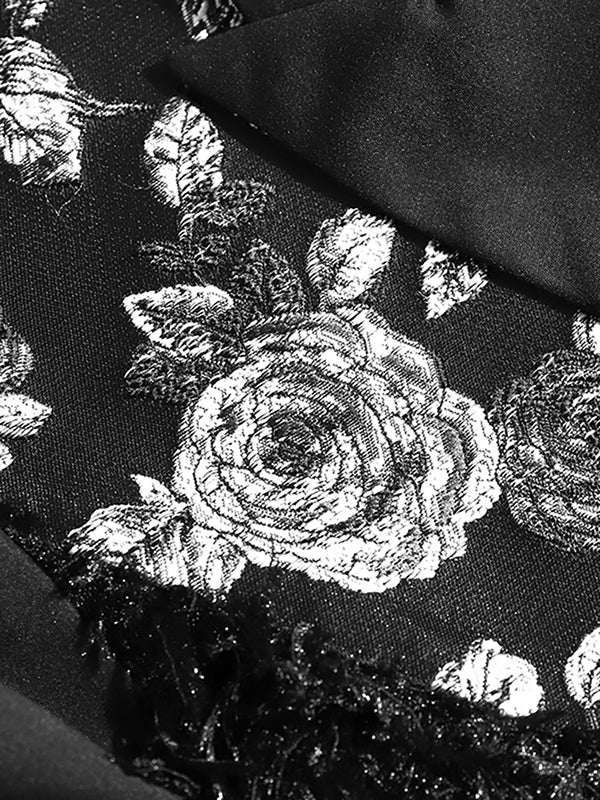 Mens Flower Embroidery Patchwork Long Sleeve Blazer SKUJ82752
