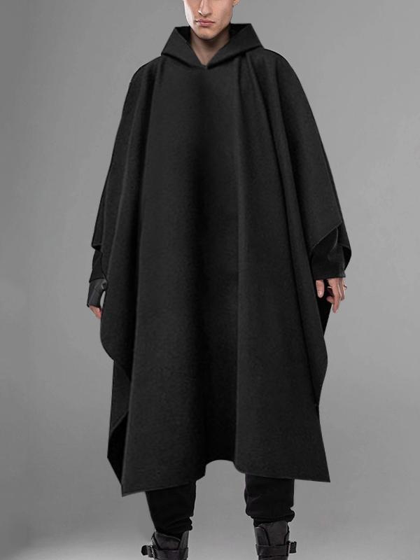 Mens Gothic Baggy Hooded Poncho Long Cloak SKUF51096