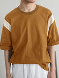 Mens Color Block Patchwork Crew Neck T-Shirt SKUK00674