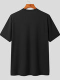 Rippstrick-T-Shirt für Herren mit Rundhalsausschnitt SKUJ35731