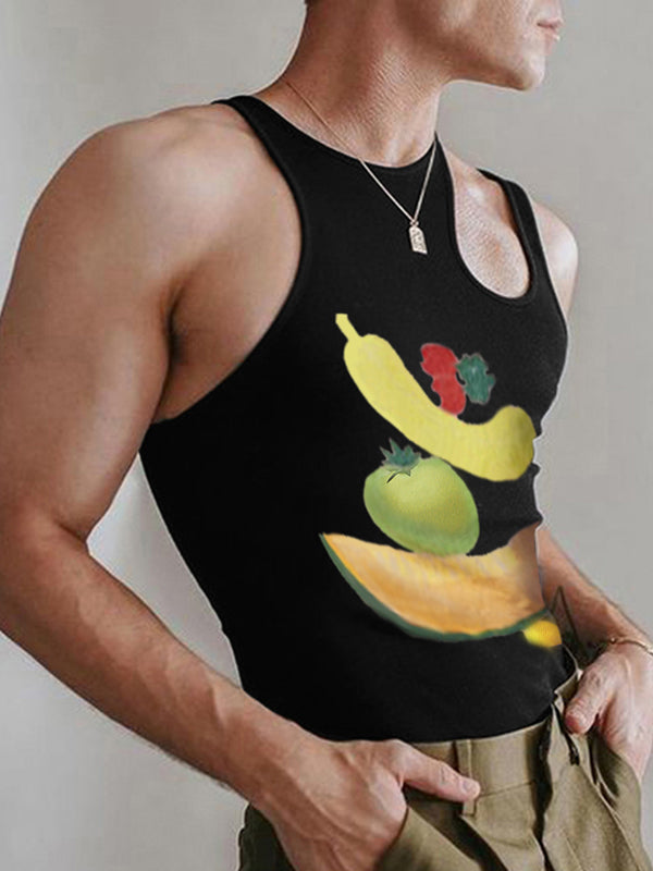 Sexy Fruit Print Cutout Sleeveless Vest SKUI95461
