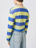 Mens Striped Heart Pattern Long Sleeve T-shirt SKUJ96551
