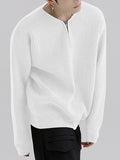 Mens Solid Zip Front Long Sleeve Sweater SKUJ92730
