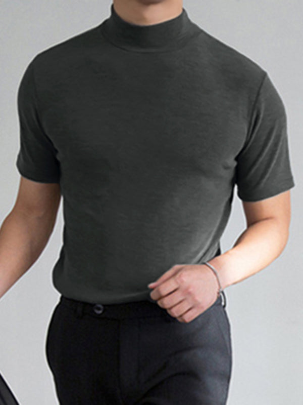 INCERUN Mens High Neck Slim Fit T-shirt SKUJ03680