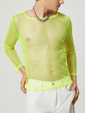 Herren Sexy Sparkle Fishnet Durchsichtiges T-Shirt SKUJ19139
