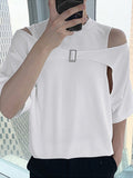 Mens Cutout Cold Shoulder Leisure T-Shirt SKUJ25411