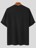Mens Solid Short Sleeve Pocket Casual T-shirt SKUJ94416
