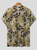 T-shirt à imprimé floral style ethnique en coton pour homme SKUJ40598