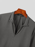 Mens Solid Half-Collar Long Sleeve Bodysuit SKUK08781