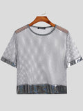 Kurzarm-T-Shirts aus Mesh mit Rundhalsausschnitt für Herren SKUI30745