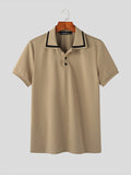 Mens Contrast Collar Knit Casual Golf Shirt SKUK02859