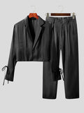 Mens Shiny Cropped Blazer Two Pieces Outfits SKUJ39308
