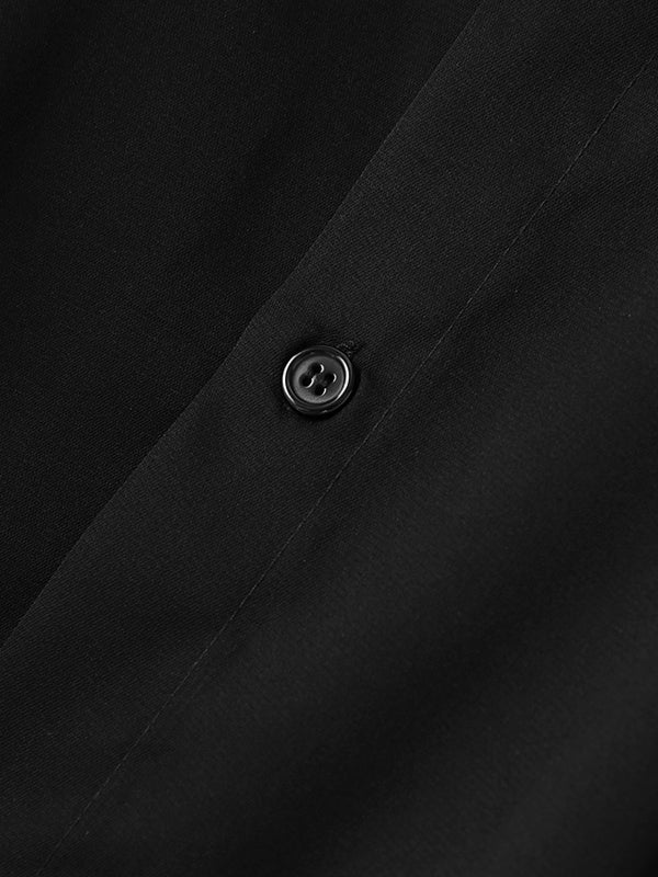 Mens Solid Lapel Button Front Shirt SKUJ54238