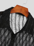 Mens Striped Fringe See-through Shirt SKUI99247