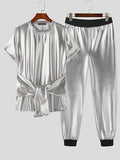 Mens High Shine Tie Two Pieces Outfits SKUK04356