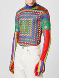 T-shirt Gants Imprimé Pois Multicolore Homme SKUJ93853