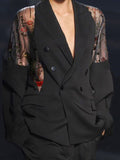 Men's Mesh Patchwork Floral Long-sleeved Jacket SKUI02389