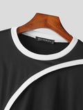 Mens Contrast Patchwork Irregular Long Sleeve T-shirt SKUJ51613