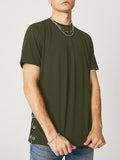 Mens Double Side Corn Buckle Solid T-Shirt SKUJ19138