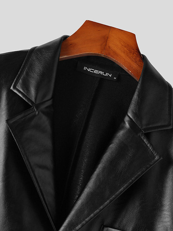 Mens Solid Long Sleeve Crop Blazer SKUJ96839 – INCERUNMEN