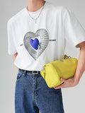 Mens 3D Heart Patched Casual T-Shirt SKUK02609