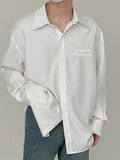 Mens Solid Long Sleeve Lapel Casual Shirt SKUJ93826