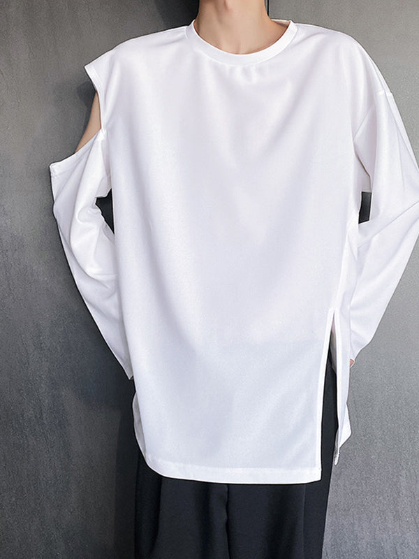 Men's Shoulder Cut Out Long Sleeve T-Shirt SKUI21423