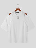 Herren-Freizeit-T-Shirt mit Ausschnitten und kalter Schulter SKUJ25411
