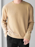 Mens Solid Long Sleeve Crew Neck T-shirt SKUJ90742