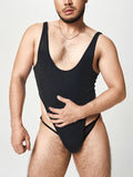 Mens Sexy Solid Color Sleeveless Bodysuit SKUI47070