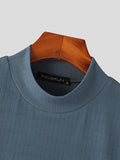 Mens Solid Short Sleeve Half-collar Knit T-shirt SKUJ90756