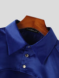 Mens Solid Wave Shape Long Sleeve Crop Shirt SKUJ92154