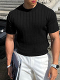 Mens Solid Short Sleeve Knit T-shirt SKUJ91166