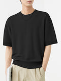 Mens Solid Waffle Knit Short Sleeve T-shirt SKUK01047