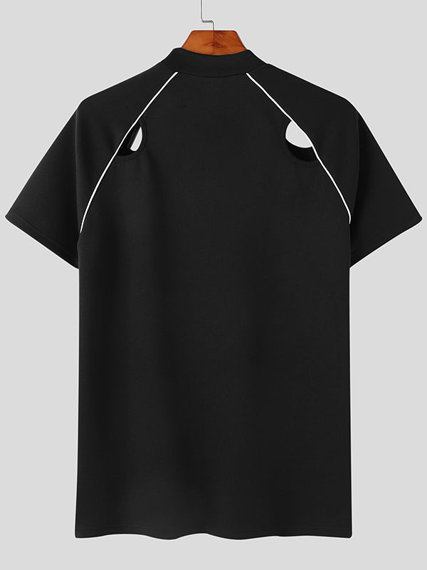 Mens Contrast Cutout Short Sleeve T-shirt SKUJ99705