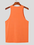 Mens Solid Button Front Knit Sleeveless Tank SKUK04214