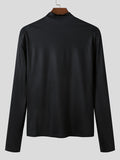 Mens Print Long Sleeve Half-collar T-shirt SKUJ70041