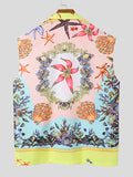 Ärmellose Herrenhemden mit hawaiianischem Blumendruck SKUI98450