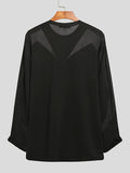 Mens Sexy Patchwork Mesh Long Sleeve T-Shirts SKUI20738