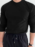 Mens Solid Long Sleeve Casual T-shirt SKUJ94374