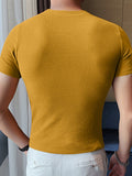 Herren Rundhals Slim Fit Kurzarm T-Shirt SKUI88236