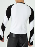 Mens Contrast Patchwork Long Sleeve T-shirt SKUJ89306