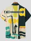 Mens Music Equipment Printed Shirt SKUI98360