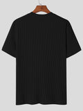 Mens Ribbed Knit Stretch Slim Henley T-Shirt SKUJ43184