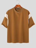 Mens Color Block Patchwork Crew Neck T-Shirt SKUK00674