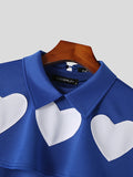 Mens Heart Print Detachable Shawl Two Pieces Shirt SKUJ96557