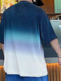Loses, halbärmliges Herren-T-Shirt mit Batik-Farbverlauf und Farbverlauf SKUI72522