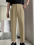 Pantalon de poche uni taille haute pour homme SKUJ54090