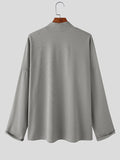 Mens Solid Long Sleeve Casual T-shirt SKUJ93374