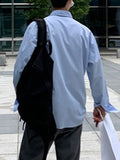 Mens Solid Long Sleeve Lapel Button Shirt SKUJ96661